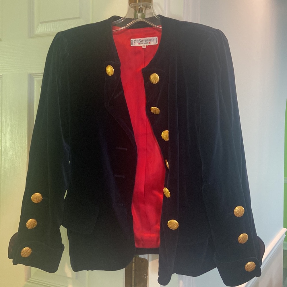 🇫🇷YSL BLUE VELVET VINTAGE COAT